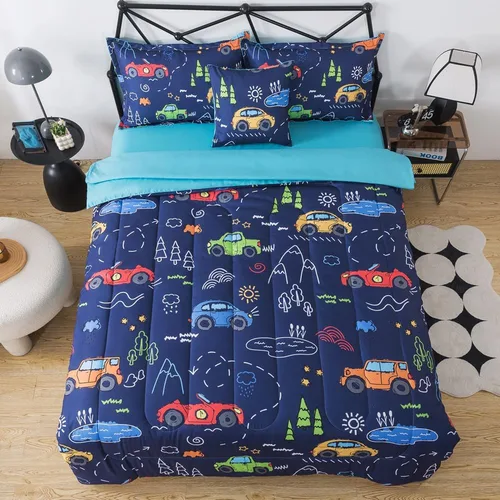 Miniatura 11 de Juego de edredón de 6 piezas con diseño de baloncesto, ropa de cama negra tamaño individual para niños, adolescentes y adultos, con pelotas
