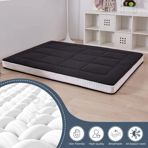 Miniatura 9 de MAXYOYO Colchón tipo futón extra grueso de 6 pulgadas, colchón plegable japonés para adultos, almohadilla de tatami enrollable para habitación