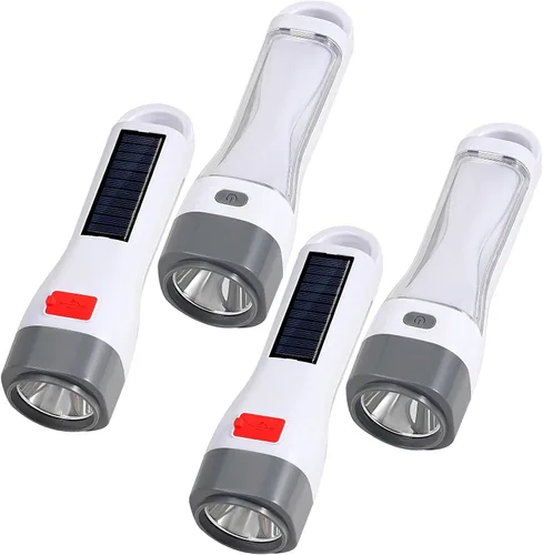 Miniatura 9 de TANSOREN Linterna LED solar para cortes de energía, linternas de camping recargables con lúmenes altos, 5 modos, luz táctica potente y brillante