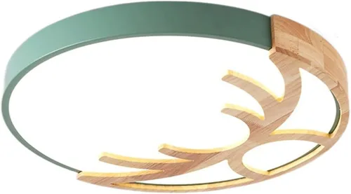 Miniatura 9 de Lámpara de techo redonda moderna plana redonda circular de montaje empotrado de 6500 K, lámpara de techo LED de madera, decoración de techo