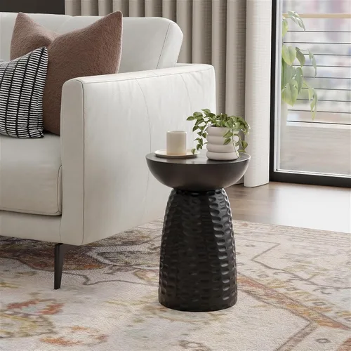 Miniatura 2 de SIMPLIHOME Boyd - Mesa auxiliar redonda de madera de mango maciza de 13 pulgadas de ancho x 18 pulgadas de alto, mesa de noche contemporánea hecha a