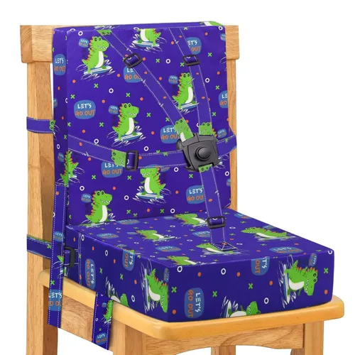 Miniatura 10 de Asiento elevador para mesa de comedor para niños pequeños, hebilla de 5 puntos, asiento elevador para mesa con respaldo, PU impermeable, fácil Gris