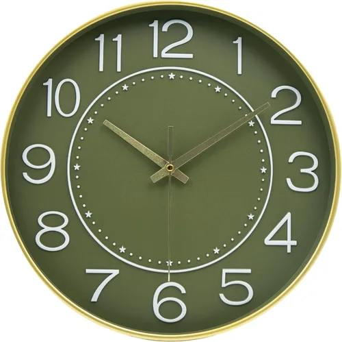 Miniatura 18 de HZDHCLH Reloj de pared pequeño de 10 pulgadas, funciona con pilas, reloj de cuarzo azul para pared, silencioso sin tictac, moderno reloj de pared