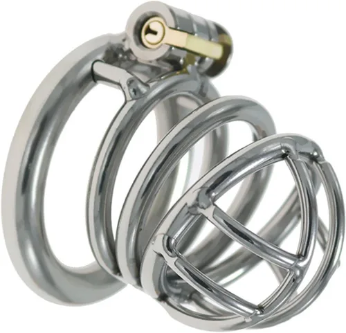 Miniatura 13 de Jaula de acero inoxidable para hombre con bloqueo de pene con cerradura de metal castidad con tubo uretral