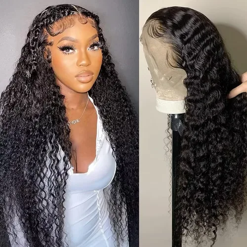 Miniatura 11 de Wingirl - Pelucas de cabello humano con malla frontal transparente HD de 13 x 4, densidad del 180 %, pre-sacado con pelo de bebé, sin pegamento, 13
