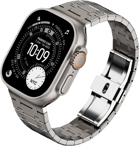 Miniatura 35 de KADES Correa de acero inoxidable compatible con Apple Watch Band Ultra 3/2/1 de 1.73 pulgadas Series 11/10 de 1.81 pulgadas/1.65 pulgadas, Series