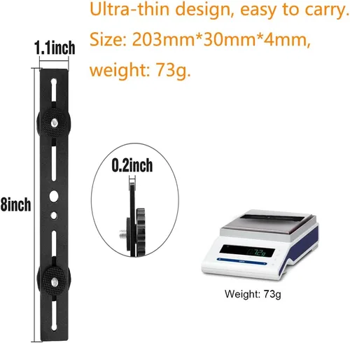 Miniatura 6 de Soporte de flash dual 8in/20.3cm Soporte de trípode de montaje de cámara con tornillo de 1/4 soporte de luz de flash para micrófono de luz LED 3D