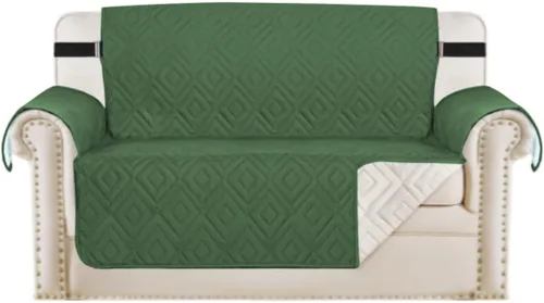 Miniatura 59 de H.VERSAILTEX Funda reversible para silla, protector de muebles antideslizante, resistente al agua, con correas elásticas de 2 pulgadas