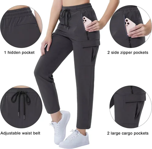 Miniatura 6 de KOJOOIN Womens Hiking Cargo Pants Lightweight Quick Dry with Pockets Joggers Pants Athletic Workout Casual Camping