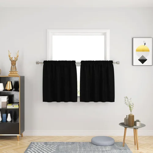 Miniatura 45 de UPOPO Cortinas de Niveles Beige Sobre Fregadero con Textura de Lino para Ventana de Cocina de 16 Pulgadas de Largo Caravana Privacidad Pequeñas