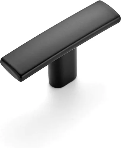 Miniatura 24 de Ravinte Paquete de 25 tiradores curvados de 1-3/4 pulgadas para gabinete, color negro mate, manijas de armario de cocina, manijas de gabinete