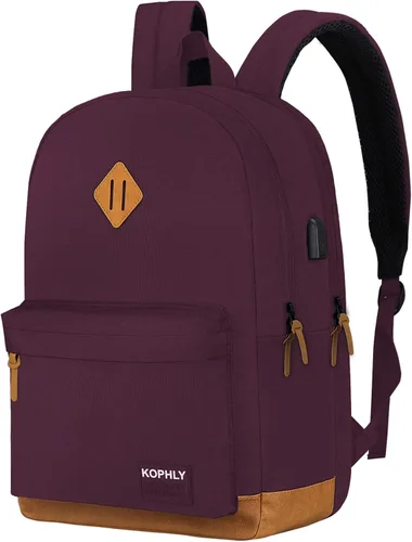 Miniatura 8 de SUPACOOL Mochila ligera para laptop con puerto de carga USB para hombres y mujeres, mochila de doble capa para la universidad, trabajo, viajes