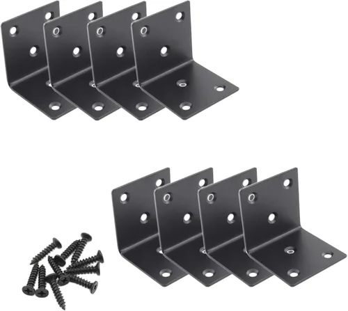 Miniatura 6 de Soporte de esquina de acero inoxidable resistente, soporte de estante en forma de L, soporte de esquina de 90 grados, articulación grande, ángulo