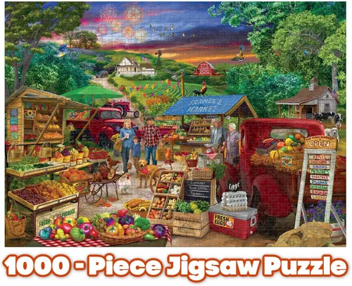 Miniatura 3 de Toynk Farmer's Market Country BPumpkin Puzzle para adultos y niños Difícil rompecabezas de 1000 piezas Divertidos regalos de cuarentena Teaser