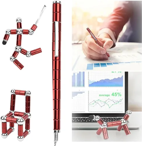 Miniatura 3 de Bolígrafo antiestrés para adultos y niños, bolígrafo magnético de metal para descompresión, juguetes de escritorio, multifuncional, imán deformable