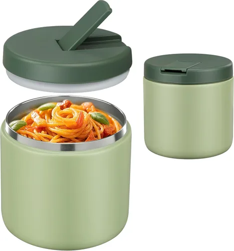 Miniatura 24 de Pawtong Tarro de comida aislado al vacío de 12 onzas con tapa de hebilla, termo de sopa de boca ancha para comida caliente para niños, contenedor