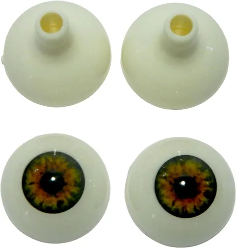 Miniatura 18 de Par de ojos realistas de acrílico redondo tamaño real para accesorios de Halloween, máscaras, muñecas o osos, 1.024 in (marrón claro)