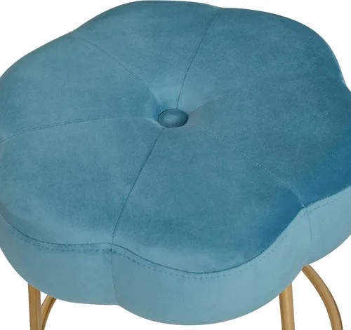 Miniatura 16 de Linon Talulah - Taburete decorativo y tocador azul claro y dorado