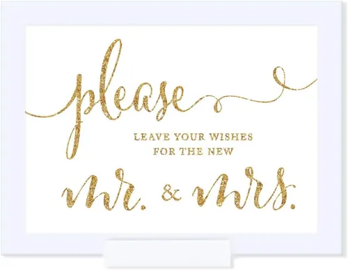 Miniatura 41 de Andaz Press Letreros de fiesta enmarcados para boda, impresión de purpurina dorada, 5 x 7 pulgadas, Bubble Send Off Please Blow Good Wishes for the
