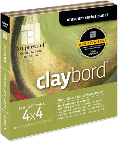 Miniatura 11 de Ampersand Art Supply Panel de pintura de madera: Serie Museo Claybord, 10 "x 10", 2" Perfil con acunado Perfil con cuna de 2