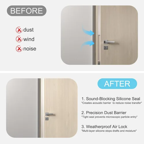 Miniatura 4 de Elvone Tira de sellado resistente de 36 pies x 2 pulgadas, tira de sellado de silicona extra gruesa de 2 mm para puertas de casa y de ducha