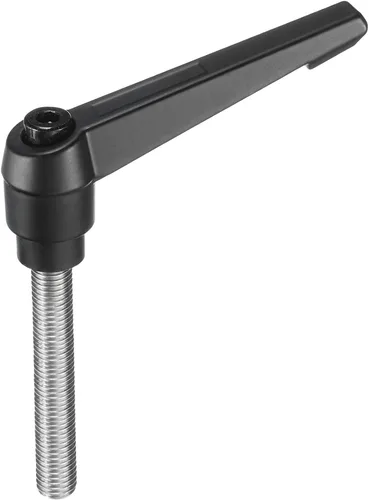 Miniatura 13 de uxcell Manija de palanca de sujeción ajustable M5 x 0.787 in óxido negro métrico acero al carbono macho roscado perillas de mano con botón