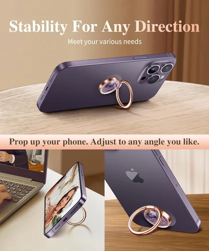 Miniatura 5 de GVIEWIN Soporte de anillo de teléfono celular de mármol, agarre de metal con rotación de 360°, compatible con iPhone 17/16/15/14/Pro Max/Air/Plus