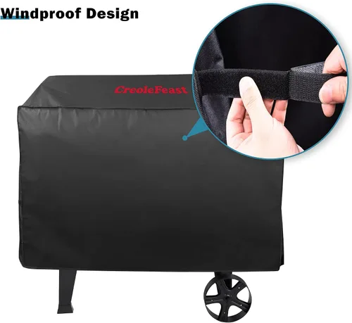 Miniatura 6 de Creole Feast CR1001A - Funda Oxford para parrilla, impermeable, resistente para protección contra todo el año, color negro