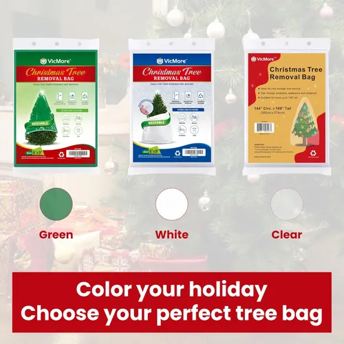 Miniatura 7 de VicMore Bolsa de eliminación y extracción de árbol de Navidad (9 x 6 pies), cubierta de polietileno resistente, resistente al desgarro, inodoro