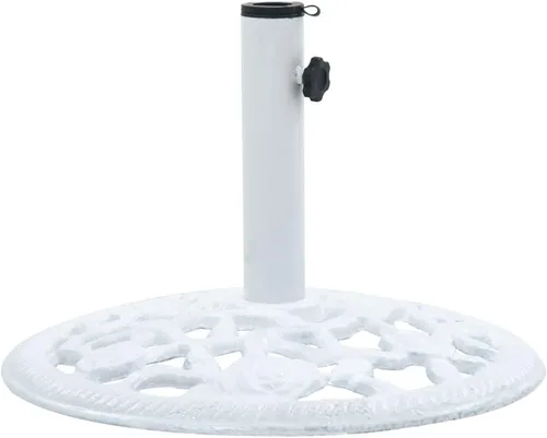Miniatura 2 de Base redonda para sombrilla de patio, soporte resistente para sombrilla para exteriores, patio, piscina, al aire libre, blanco, 26.5 libras, hierro