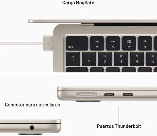 Miniatura 6 de Apple Laptop MacBook Air 2022 con chip M2 (13.6 pulgadas, 8 GB de RAM, almacenamiento SSD de 256 GB) Starlight (renovado)