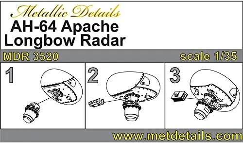 Miniatura 6 de MDR3520-135 AH-64 Apache. Kit de modelo de escala de radar de arco largo