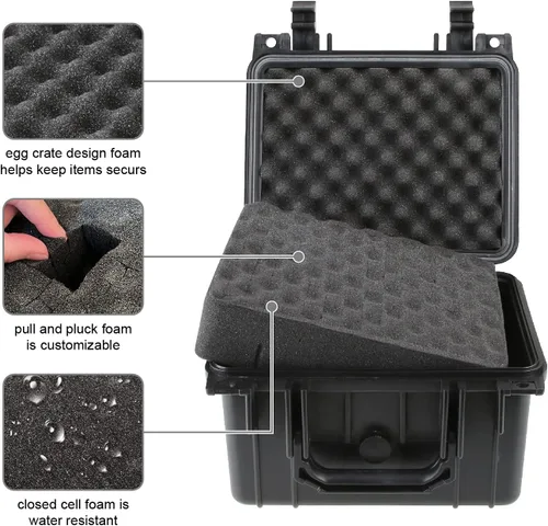 Miniatura 5 de Olympia Funda rígida impermeable de 10.47" con espuma personalizable DIY, apta para el uso de equipo, accesorios, cámara, etc