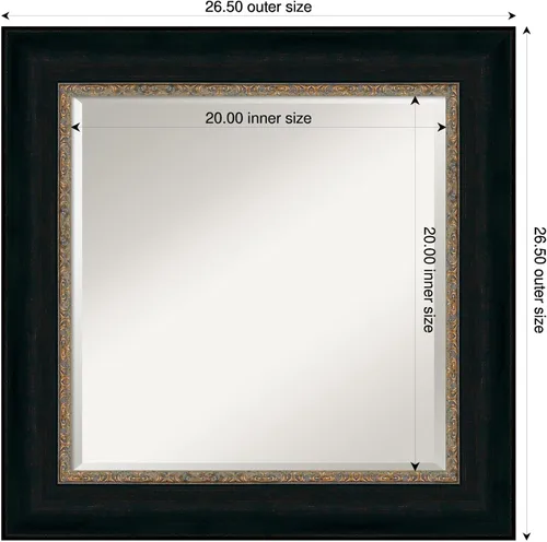 Miniatura 2 de Amanti Art Bronze Bathroom Mirror for Over Sink, 27x27 Paragon Bronze Square Vanity Mirror, Medium Traditional Frame, Hangs Horizonally and