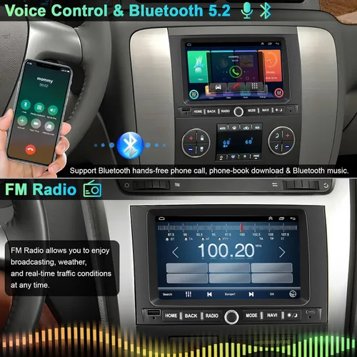 Miniatura 5 de Radio de coche 4G+64G Android 13 para Chevy Silverado GMC Sierra Buick Enclave Yukon, estéreo de coche con pantalla táctil IPS de 7" incorporada