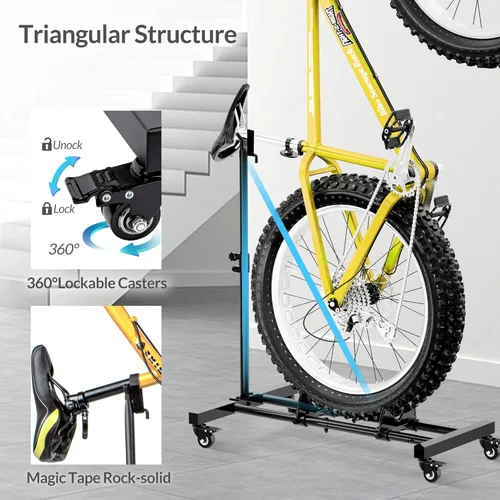 Miniatura 7 de Sttoraboks Soporte vertical para bicicleta, soporte de bicicleta independiente para garaje, soporte vertical para bicicleta, soporte para bicicleta