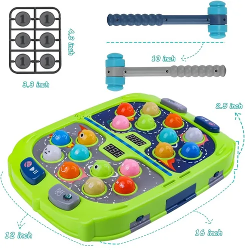Miniatura 5 de Juego de Golpear Topos para Niños Pequeños, Juguetes para Niños y Niñas de 3-12 Años, Juego de Golpear Topos para Niños, Regalos para Niños de 3 4 5