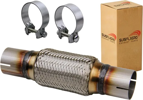 Miniatura 14 de Tubo Flexible de Escape SUISFLXGRO Tipo Universal 100% Acero Inoxidable Para Vehículos Pesados y Coches (1 Pieza, 1.75X6X10)
