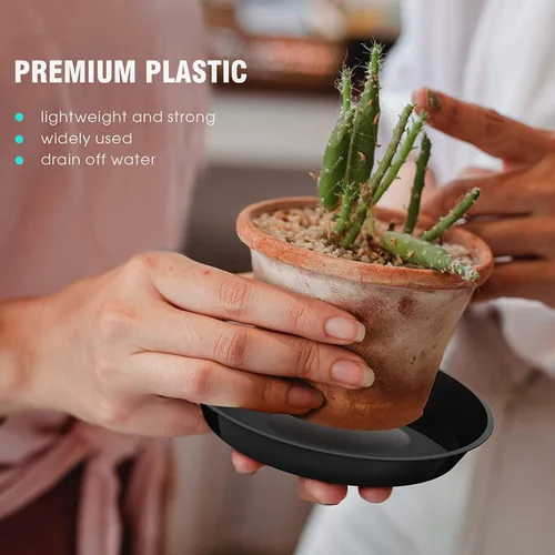 Miniatura 4 de Paquete de 6 platillos para plantas de 4, 6, 8 pulgadas, bandejas de plástico resistentes y duraderos, accesorios para macetas para interiores