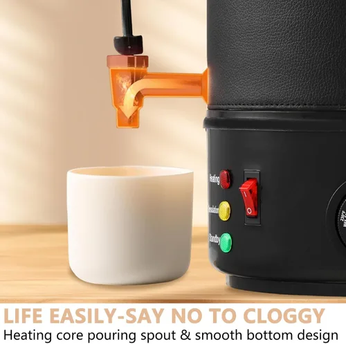 Miniatura 4 de Derretidor de cera para hacer velas, olla de fusión eléctrica grande de cera de 6.5 litros, boquilla fácil de verter, control de temperatura de 9