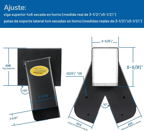 Miniatura 2 de BETOOL Soportes para Juego de Columpios - 2 piezas Soporte de Marco en A para Columpio con Todos los Accesorios de Montaje (Negro)