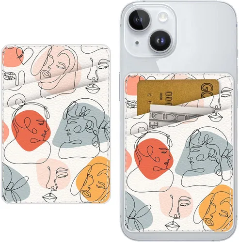 Cartera de cuero para teléfono adhesiva, soporte para tarjetas para estuche de teléfono, billetera con adhesivo para tarjetas de crédito, adecuada