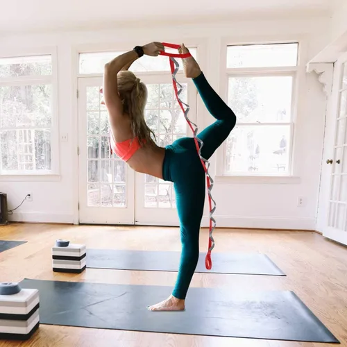 Miniatura 6 de SANKUU - Correas de yoga para estiramiento con 12 bucles, póster de entrenamiento, correas para estiramiento, equipo de terapia física, bandas