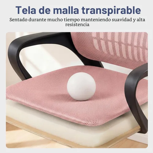 Miniatura 5 de DUMOS Silla de oficina en casa – Silla de escritorio ergonómica de malla con respaldo medio con soporte lumbar y modo mecedor, altura ajustable