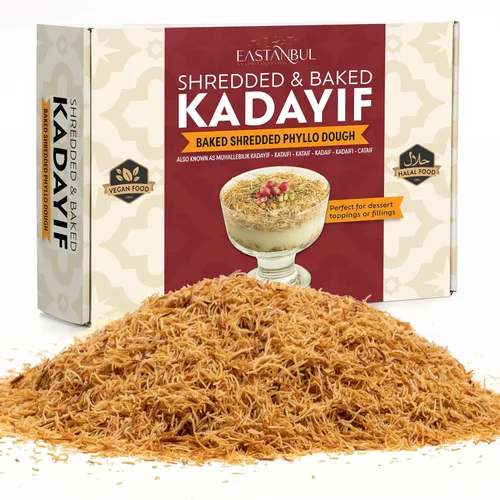 Eastanbul Kataifi horneado y rallado para chocolate de Dubai, masa de pastelería Kadayif para pudín de leche, gránulos tostados Katifi Muhallebi