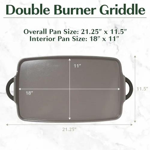 Miniatura 8 de Goodful Plancha de doble quemador todo en uno, cerámica antiadherente, aluminio fundido duradero, apto para horno y lavavajillas, fabricado sin