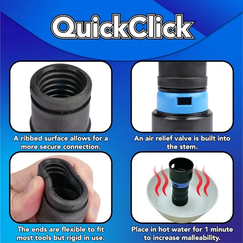 Miniatura 3 de Cen-Tec Systems 94731 Manguera de Clic Rápido de 30 Pies para Aspiradoras Domésticas y de Taller con Conjunto de Adaptadores de Herramientas