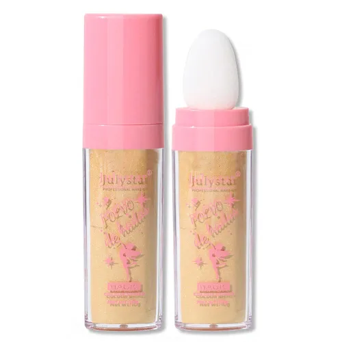 Miniatura 19 de Hightlighter Stick Puff Fairy Highlight Powder Glitter Loose Brush Contorno Shimming for Eyes, Face Body Tiktok Makeup (#01 Blanco), 0.31 onzas