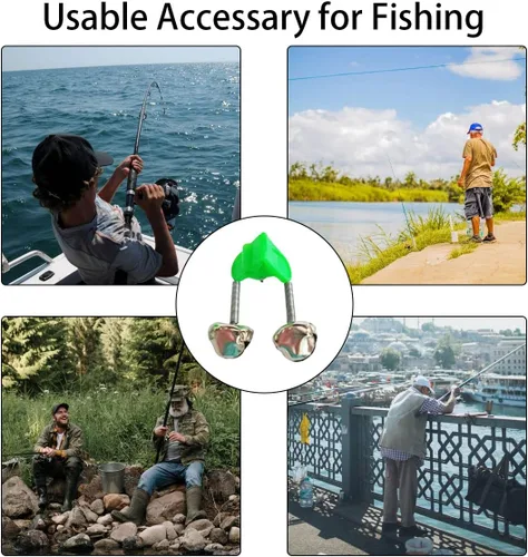 Miniatura 2 de Campanas de alarma de caña de pescar de plástico, campanas de pesca, campanas de caña de pescar, clips de campana de pesca de plástico, campanas