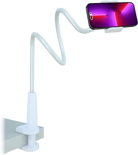 Miniatura 10 de MAGIPEA Soporte de teléfono de cuello de cisne para cama, soporte flexible de teléfono celular de 34 pulgadas para escritorio, soporte de abrazadera